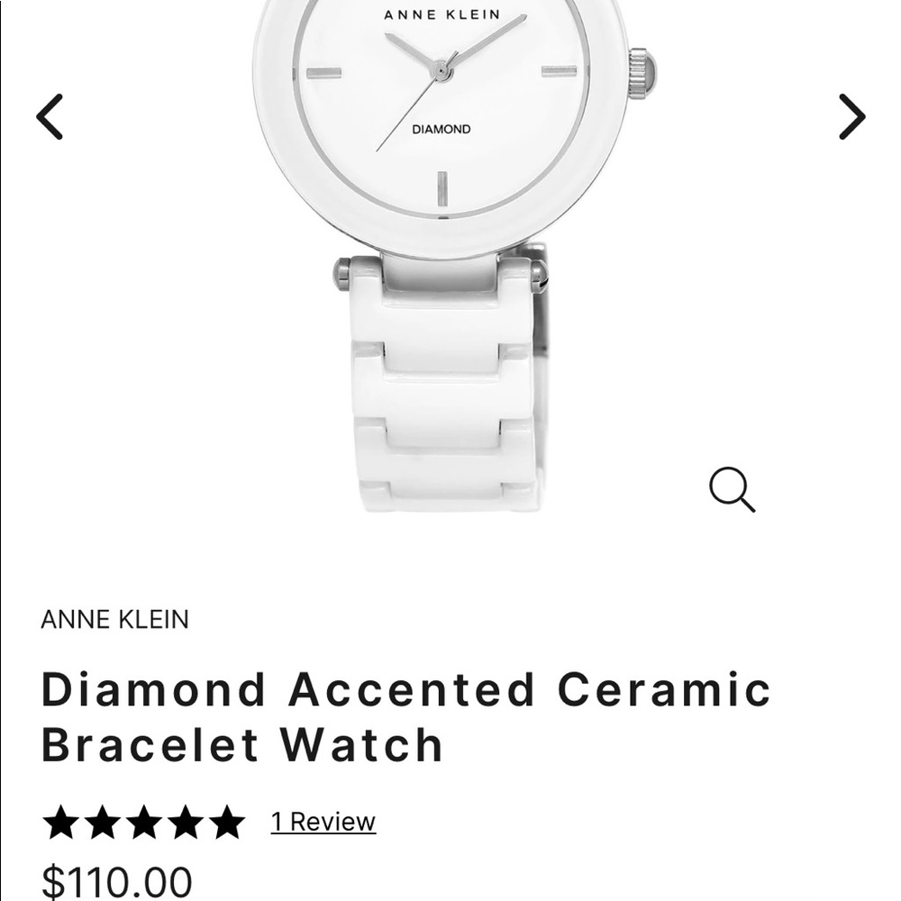Diamond Accented Ceramic Bracelet Watch